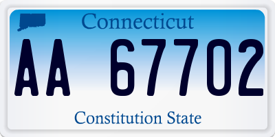CT license plate AA67702