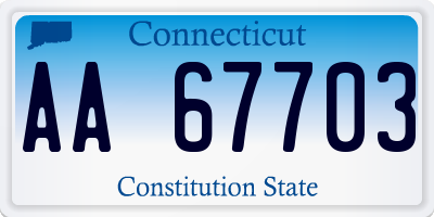 CT license plate AA67703