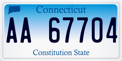 CT license plate AA67704