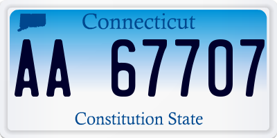 CT license plate AA67707