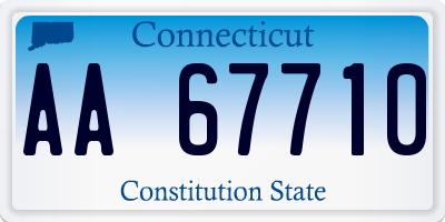CT license plate AA67710