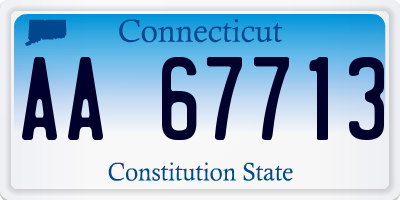 CT license plate AA67713