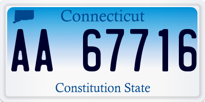 CT license plate AA67716