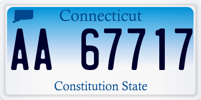 CT license plate AA67717