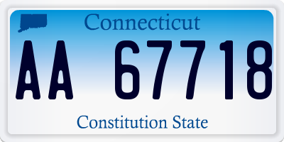 CT license plate AA67718