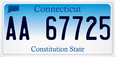 CT license plate AA67725