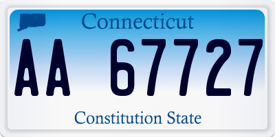 CT license plate AA67727