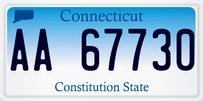 CT license plate AA67730