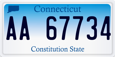 CT license plate AA67734