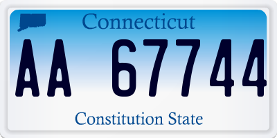 CT license plate AA67744