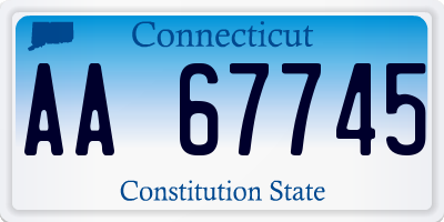 CT license plate AA67745