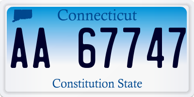 CT license plate AA67747