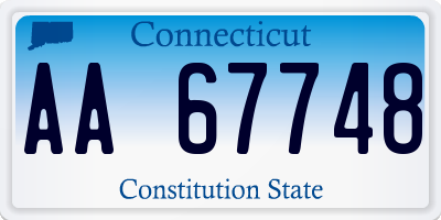 CT license plate AA67748