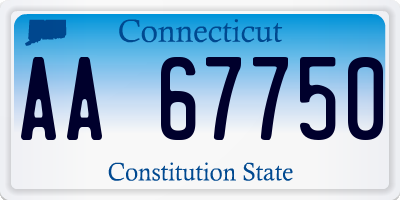 CT license plate AA67750