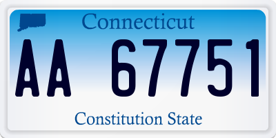 CT license plate AA67751