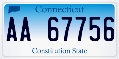 CT license plate AA67756
