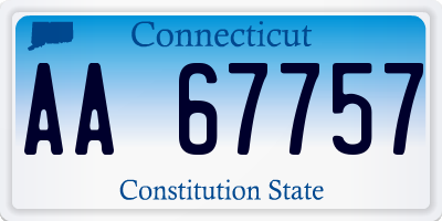 CT license plate AA67757