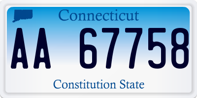 CT license plate AA67758