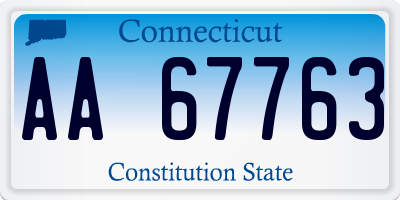 CT license plate AA67763