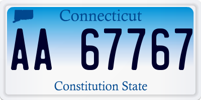 CT license plate AA67767