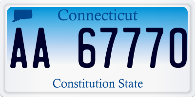 CT license plate AA67770