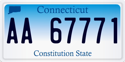 CT license plate AA67771