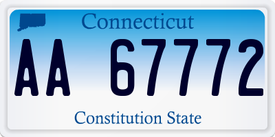 CT license plate AA67772