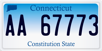 CT license plate AA67773