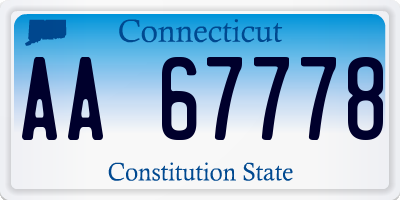 CT license plate AA67778