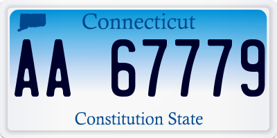CT license plate AA67779