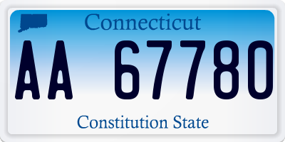 CT license plate AA67780