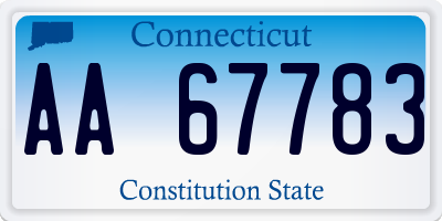 CT license plate AA67783