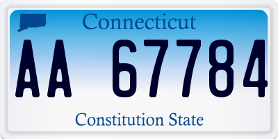 CT license plate AA67784