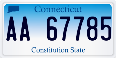 CT license plate AA67785