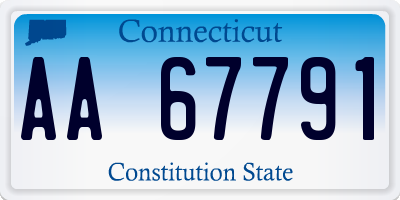 CT license plate AA67791