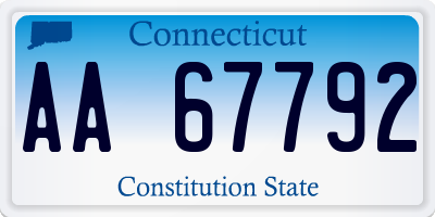 CT license plate AA67792