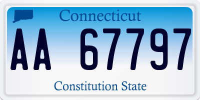 CT license plate AA67797
