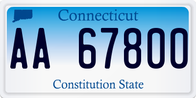 CT license plate AA67800