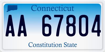 CT license plate AA67804