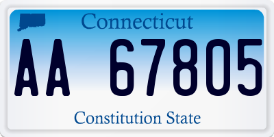 CT license plate AA67805