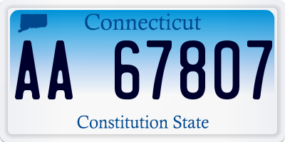 CT license plate AA67807