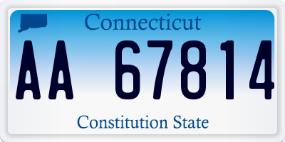 CT license plate AA67814