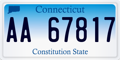 CT license plate AA67817