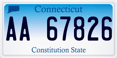 CT license plate AA67826