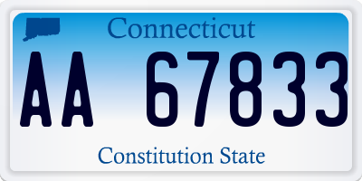 CT license plate AA67833