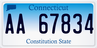 CT license plate AA67834