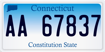 CT license plate AA67837