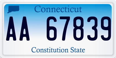 CT license plate AA67839