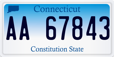 CT license plate AA67843