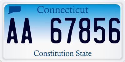 CT license plate AA67856